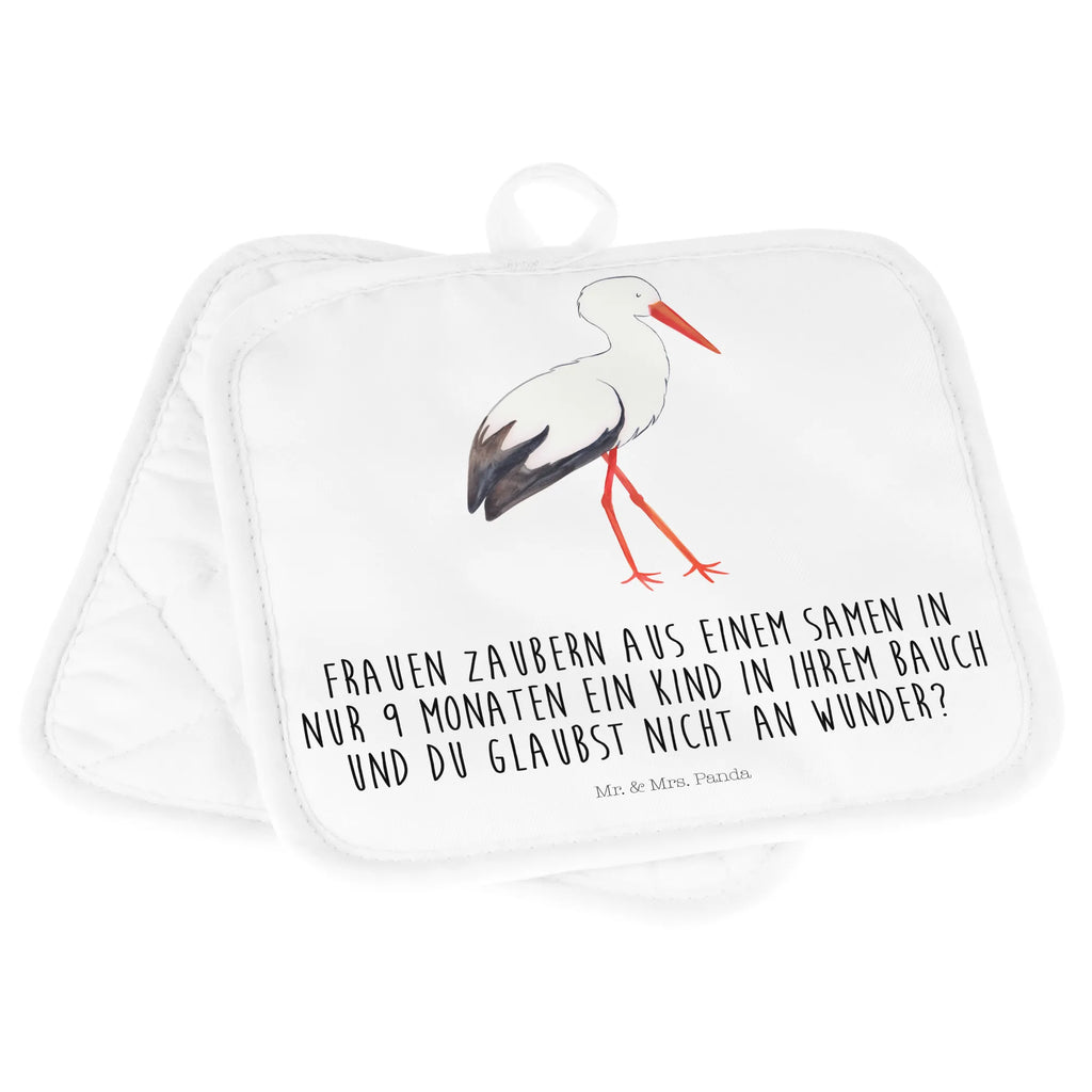 2er Set Topflappen  Storch Topfuntersetzer, topfhalter, Topflappenset, Topflappen, Topfhandschuhe, 2er Set Topflappen, Topflappen 2er Set, Topflappen Set, Tiere, Tiermotive, Gute Laune, Lustige Sprüche, Schwanger, Baby, Geburt, Schwangerschaft, Mutter, Störche, Mutter Werden, Mütter, Babybauch, Storch