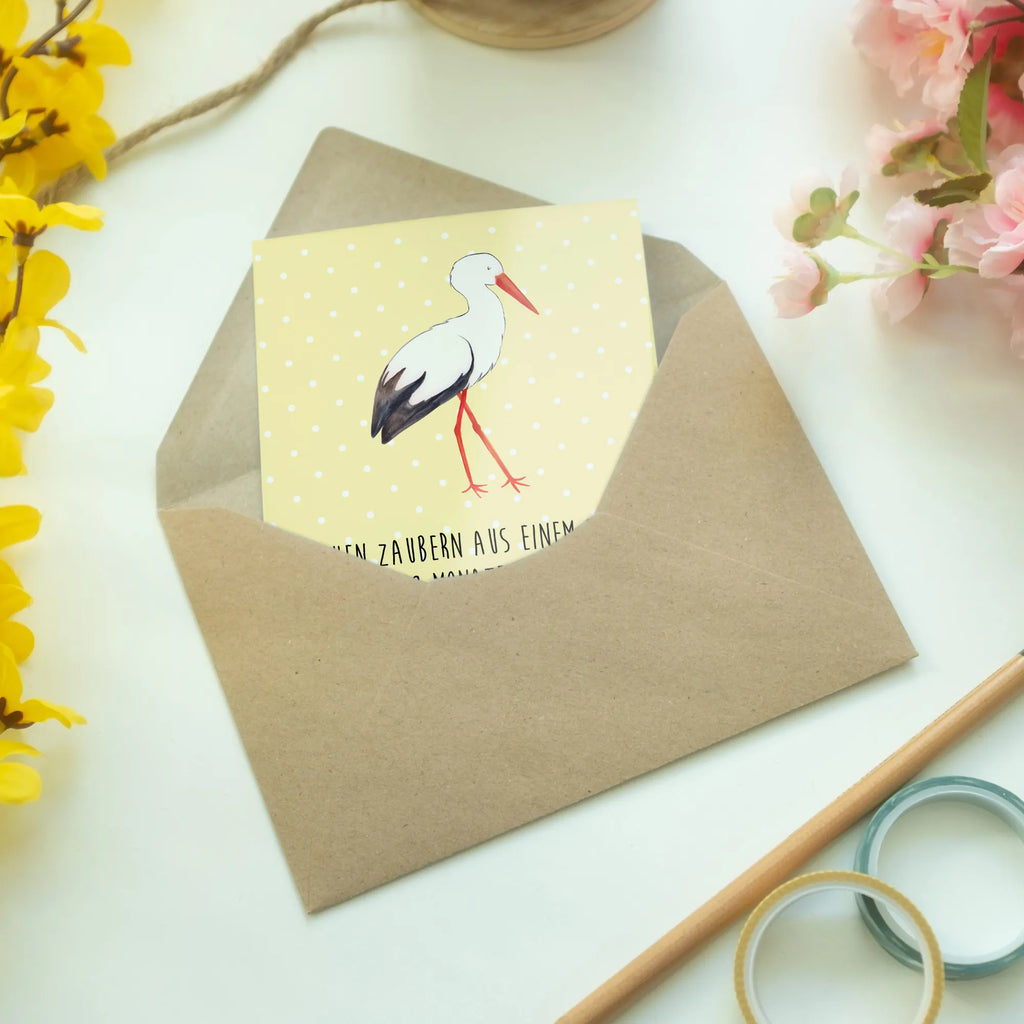 Kartka okolicznościowa Bocian Motywy zwierzęce, dobra energia, zabawne powiedzonka, zwierzęta