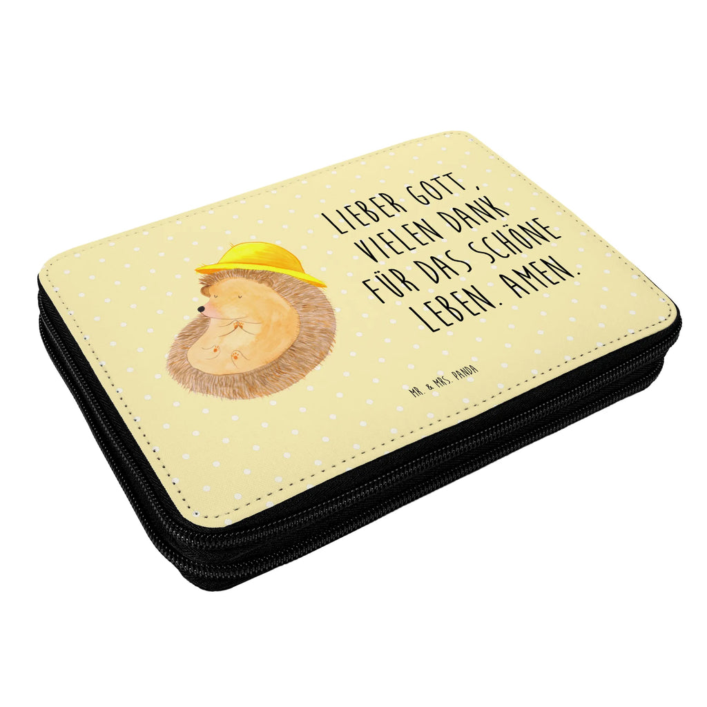 Leather folder Hedgehog Pray Stiftemappe, Mäppchen, Schreibetui, Buntstiftmäppchen, Stiftebeutel, Buntstiftetui, Bleistift Etui, Stifte Etui, Schlampermäppchen, Schulmäppchen, Stiftetasche, Schüleretui, Federmappe Set, Zeichenetui, Stifteetui, Bleistiftetui, Farbstiftetui, Schreibmappe, Malmappe, Federmäppchen, Federtasche, Etui für Stifte, Schuletui, Lustige Sprüche, Tiere, Tiermotive, Gute Laune, Sonnenhut, Igel mit Hut, Beten, Leben, Igel, Amen, Dankbar, Dankbar sein, Dankbarkeit, Genießen, Gott