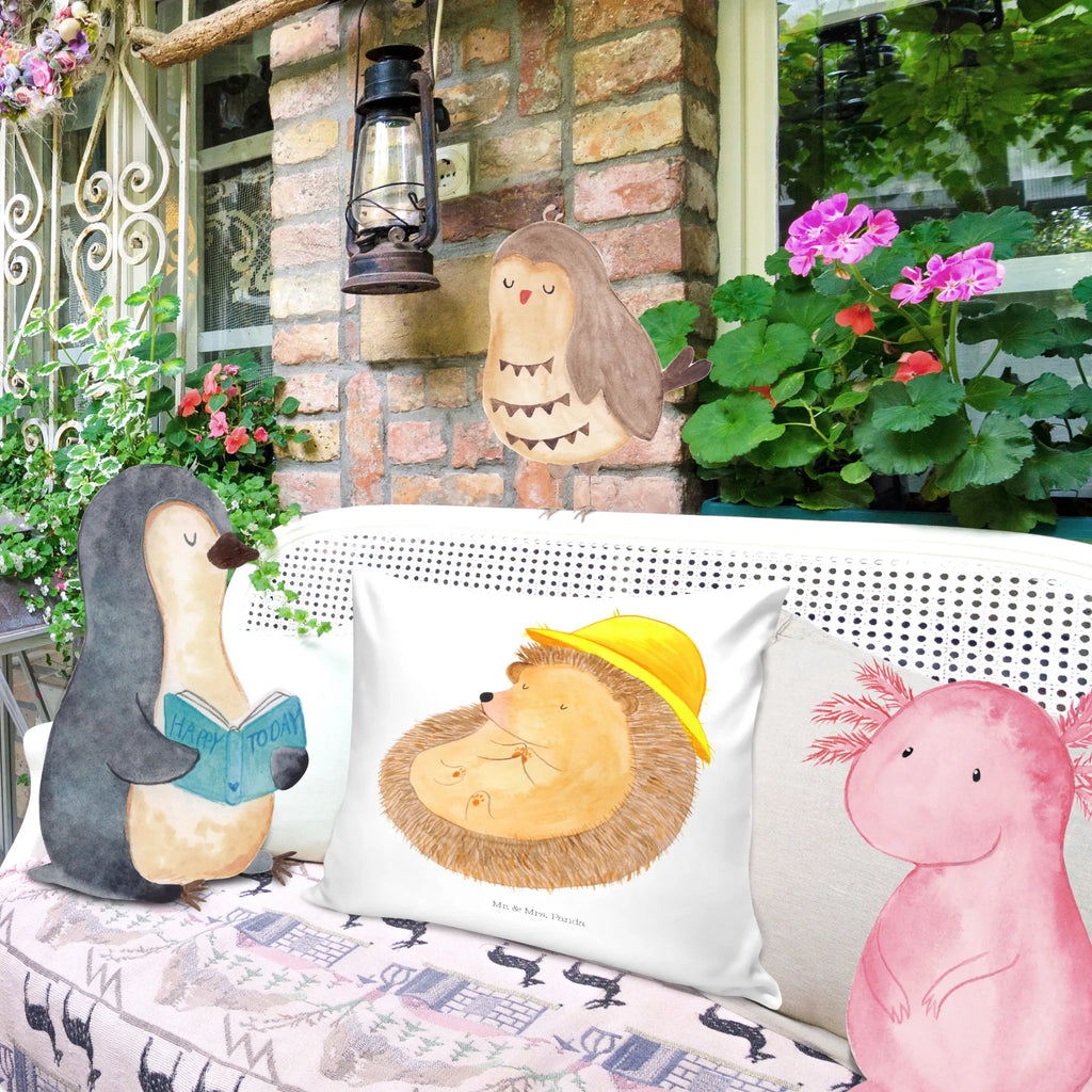 Cushion Hedgehog Pray soft, couch, cushion, settee, pillows, Pillow, pillow case, 40x40, fluffy, bed, 40 x 40, sofa, bedroom, pad, small animals, cute, funny, cute animal motives, hand drawn, small world, funny sayings, good mood, happy, gifts, gift ideas, special gifts, animal lover, card, hedgehog with hat, God, hedgehog, be grateful, sun hat, enjoy, Amen, life, gratitude, pray