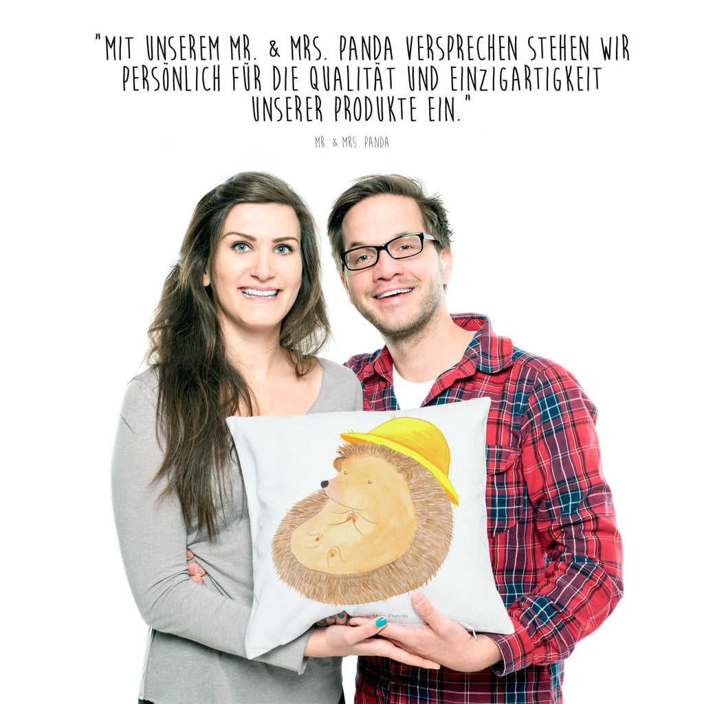 Cushion Hedgehog Pray soft, couch, cushion, settee, pillows, Pillow, pillow case, 40x40, fluffy, bed, 40 x 40, sofa, bedroom, pad, small animals, cute, funny, cute animal motives, hand drawn, small world, funny sayings, good mood, happy, gifts, gift ideas, special gifts, animal lover, card, hedgehog with hat, God, hedgehog, be grateful, sun hat, enjoy, Amen, life, gratitude, pray