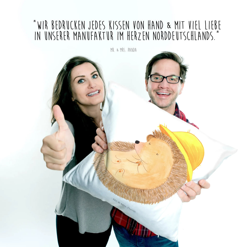 Cushion Hedgehog Pray soft, couch, cushion, settee, pillows, Pillow, pillow case, 40x40, fluffy, bed, 40 x 40, sofa, bedroom, pad, small animals, cute, funny, cute animal motives, hand drawn, small world, funny sayings, good mood, happy, gifts, gift ideas, special gifts, animal lover, card, hedgehog with hat, God, hedgehog, be grateful, sun hat, enjoy, Amen, life, gratitude, pray