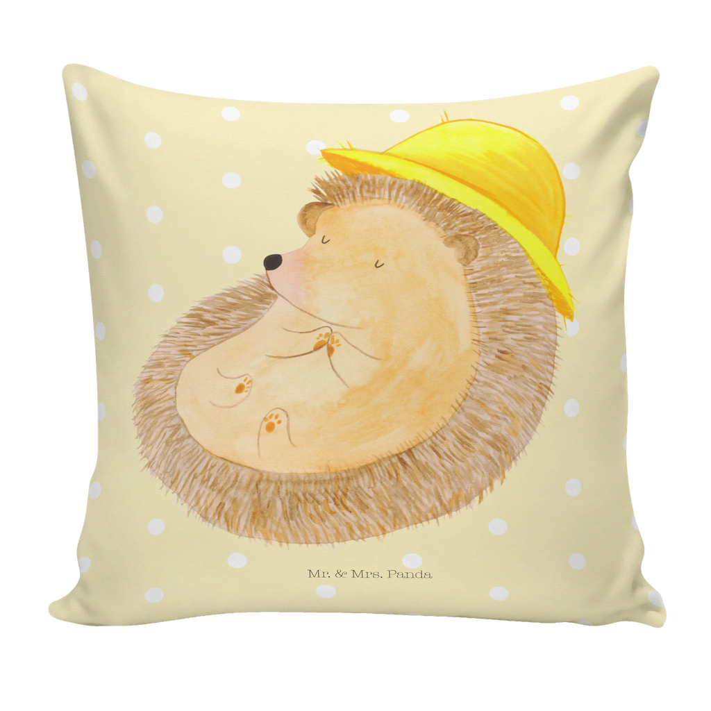 Cushion Hedgehog Pray soft, couch, cushion, settee, pillows, Pillow, pillow case, 40x40, fluffy, bed, 40 x 40, sofa, bedroom, pad, small animals, cute, funny, cute animal motives, hand drawn, small world, funny sayings, good mood, happy, gifts, gift ideas, special gifts, animal lover, card, hedgehog with hat, God, hedgehog, be grateful, sun hat, enjoy, Amen, life, gratitude, pray