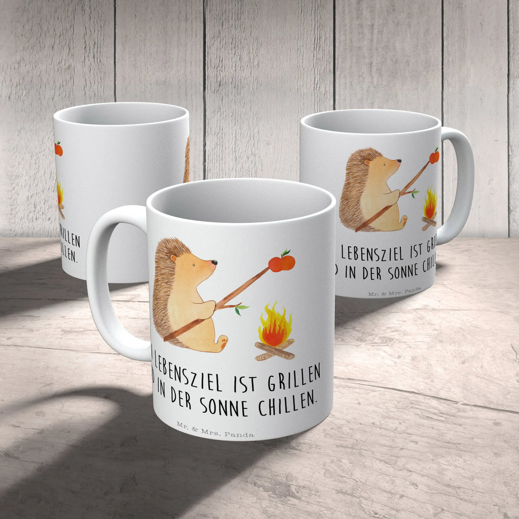 Tasse Igel grillt Tasse mit Motiven, Tasse mit Zitaten, Keramiktasse, Bürotasse, Geschenktasse, Teetasse, Tasse, Kaffeetasse, Porzellantasse, Tiermotive, Gute Laune, lustige Sprüche, Tiere, Ziele, Spruch, arbeitslos, Sinn des Lebens, Igel, Grillen, Motivation