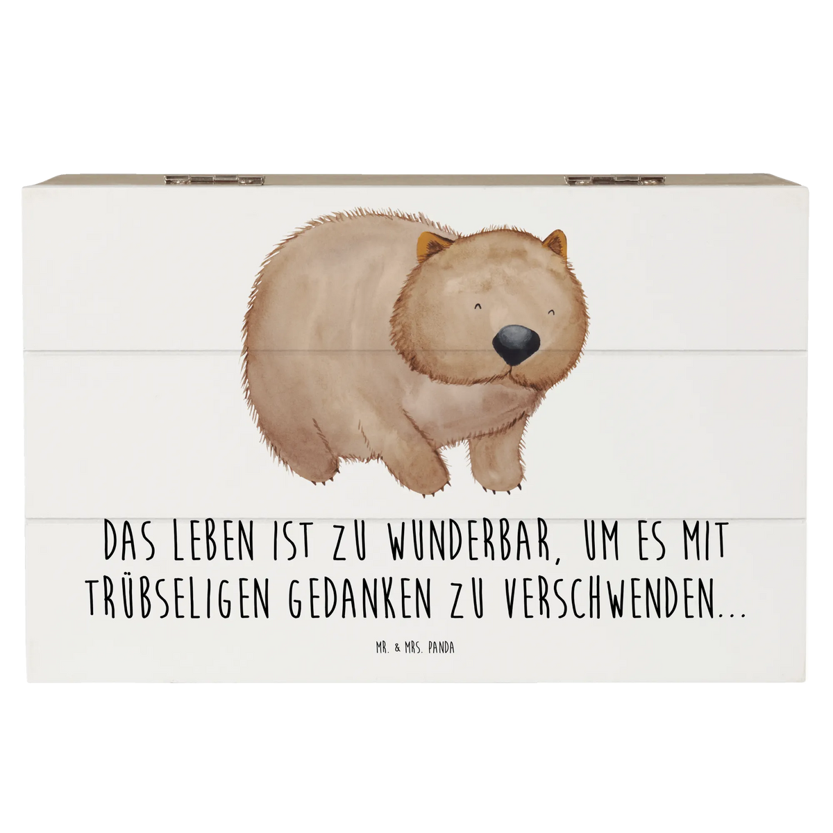Wooden chest Wombat XXL, chest, box, Wooden box, memory box, storage box, treasure chest, decorative box, casket, small animals, cute, funny, cute animal motives, hand drawn, small world, funny sayings, good mood, happy, gifts, gift ideas, special gifts, animal lover, card, saying, Wombat, life is beautiful, Australia, motivation