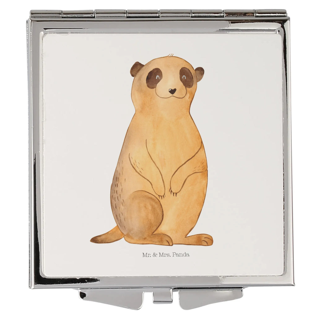 Handbag mirror Meerkat handbag, mirror, make-up mirror, silver, square, make up, Africa, Meerkat, Travel, Traveling, World trip, Africa trip, Saying, Road trip