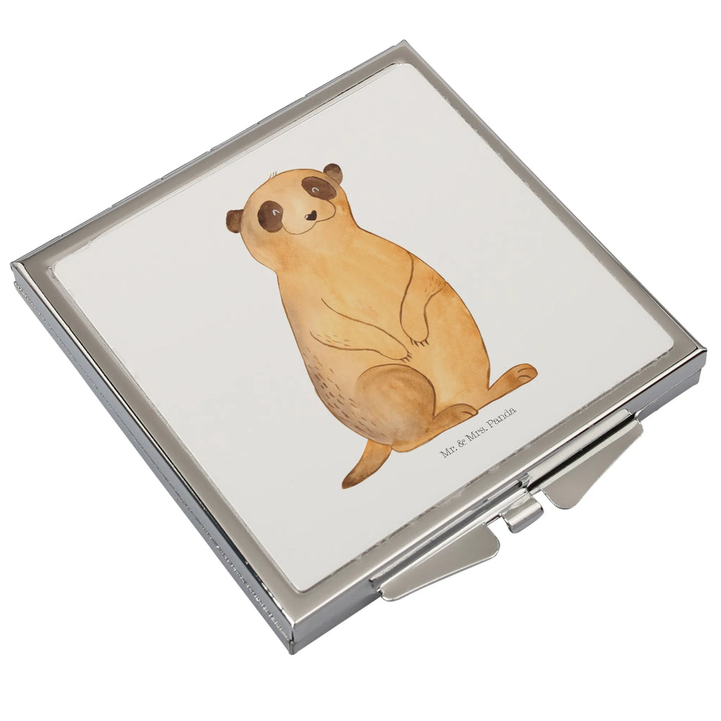 Handbag mirror Meerkat handbag, mirror, make-up mirror, silver, square, make up, Africa, Meerkat, Travel, Traveling, World trip, Africa trip, Saying, Road trip