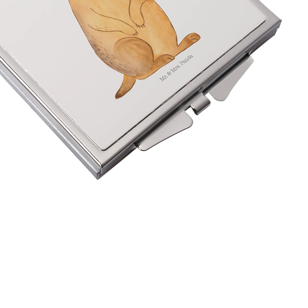 Handbag mirror Meerkat handbag, mirror, make-up mirror, silver, square, make up, Africa, Meerkat, Travel, Traveling, World trip, Africa trip, Saying, Road trip