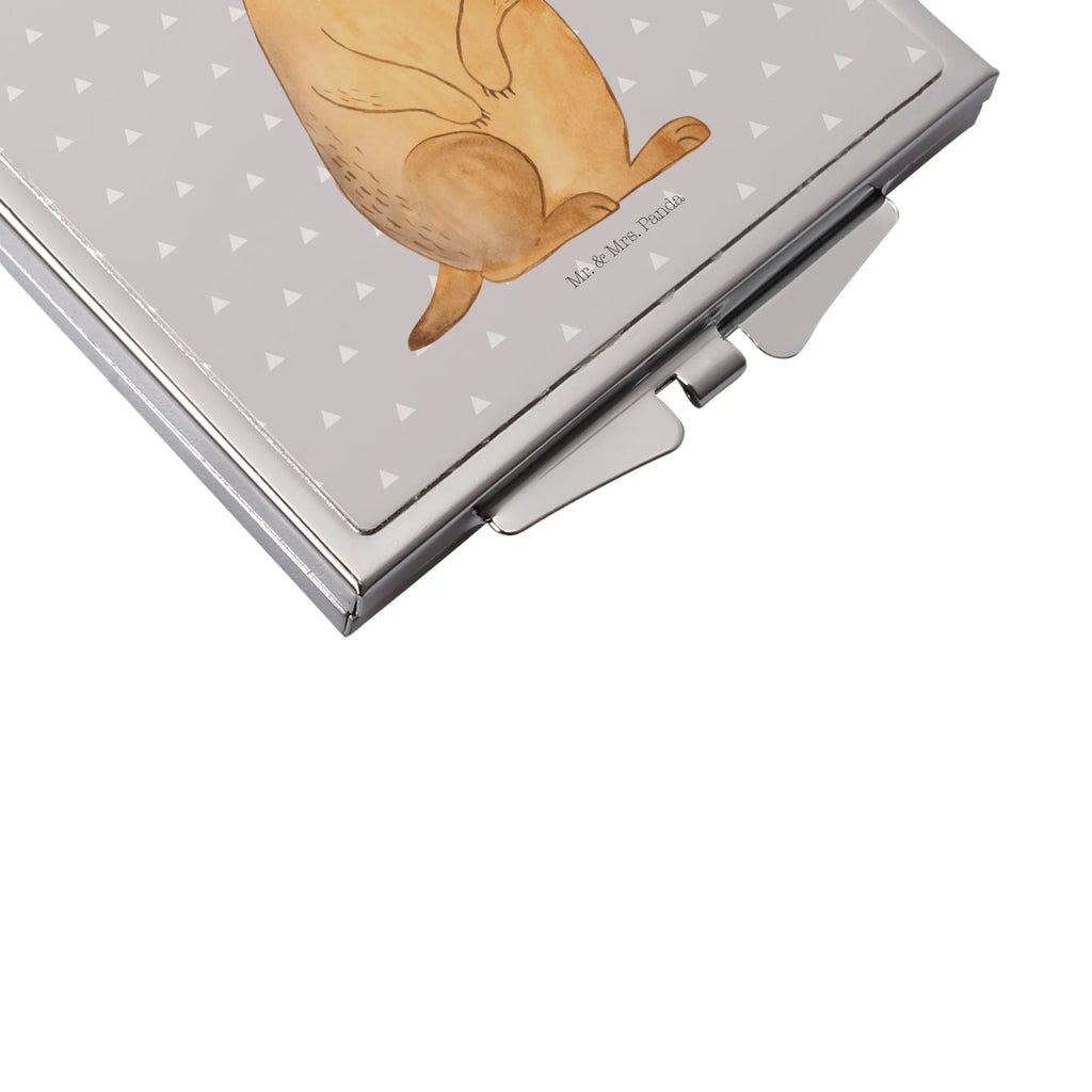 Handbag mirror Meerkat handbag, mirror, make-up mirror, silver, square, make up, Africa, Meerkat, Travel, Traveling, World trip, Africa trip, Saying, Road trip