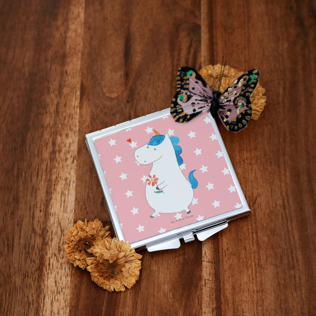 Handbag mirror unicorn Stroll make-up mirror, square, mirror, handbag, make up, silver, unicorn, unicorns, Good Luck, Motivation, Sister, Glitter, Flowers, bff gift, Girlfriend present, Unicorn, Walk, Mother, Joy