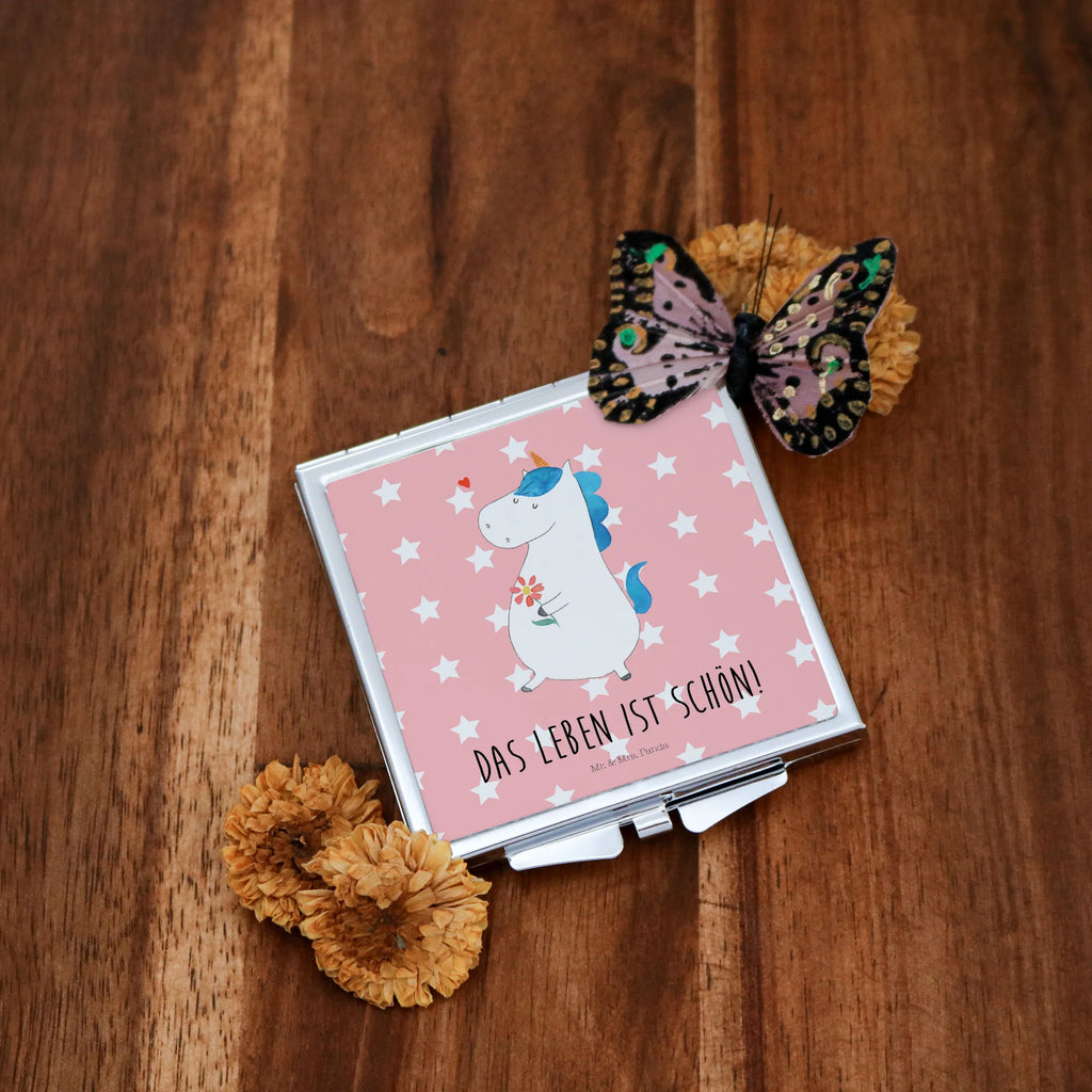 Handbag mirror unicorn Stroll make-up mirror, square, mirror, handbag, make up, silver, unicorn, unicorns, Good Luck, Motivation, Sister, Glitter, Flowers, bff gift, Girlfriend present, Unicorn, Walk, Mother, Joy