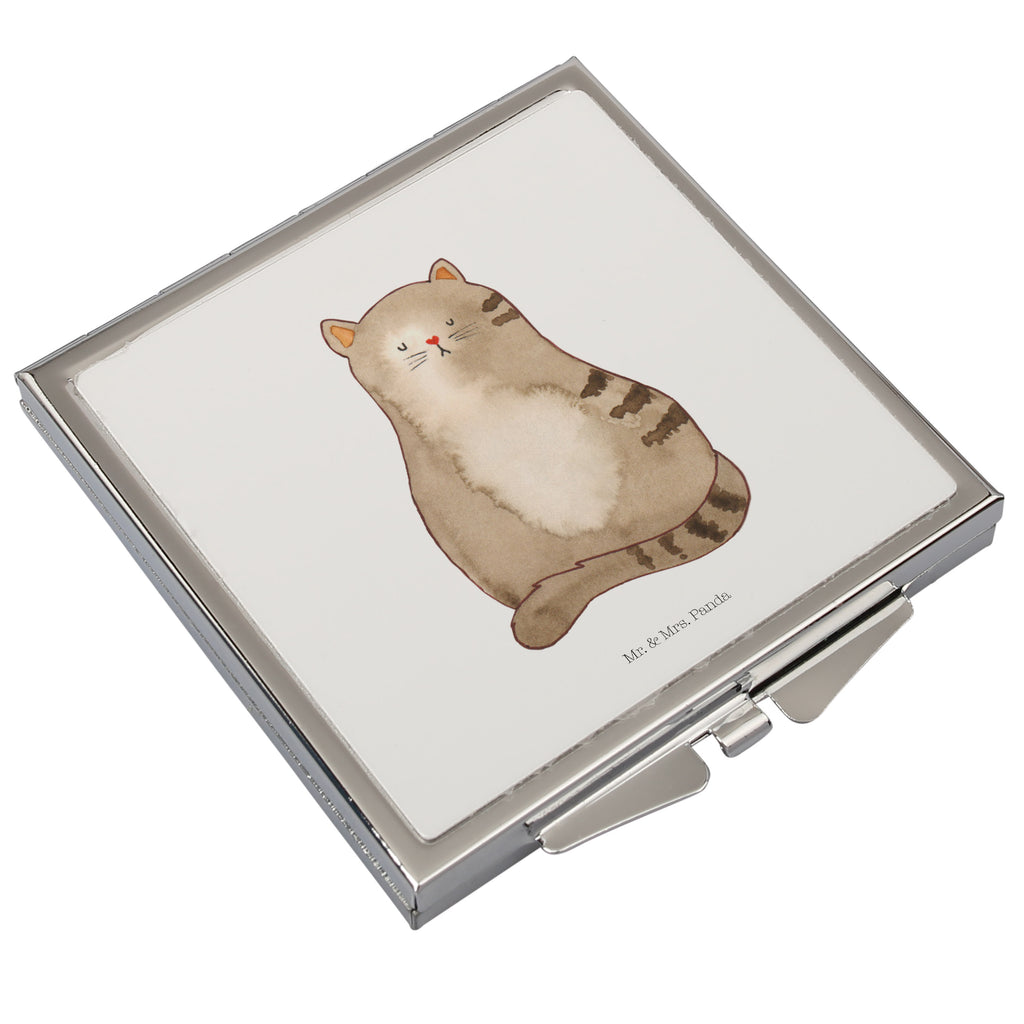 Kwadratowe lusterko do torebki kot siedzenie Kot, motyw kotów, miłośnik kotów, dekoracje z kotami, przyjaciel kotów, entuzjasta kotów, produkty dla kotów, artykuły dla kotów, akcesoria dla kotów, pamiątki z kotami, produkty dla miłośników kotów, motywy kotów