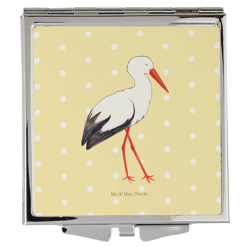 Kwadratowe lusterko do torebki Bocian Motywy zwierzęce, dobra energia, zabawne powiedzonka, zwierzęta