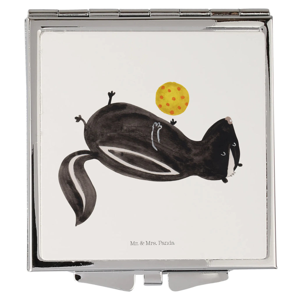 Handbag mirror skunk ball make-up mirror, mirror, handbag, silver, make up, square, Skunk, stinker, wisdom, skunk, wild animal, stinky, playful, predator