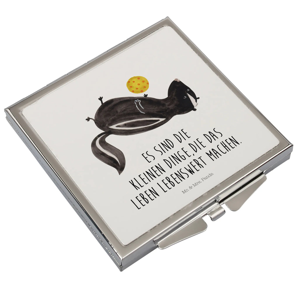 Handbag mirror skunk ball make-up mirror, mirror, handbag, silver, make up, square, Skunk, stinker, wisdom, skunk, wild animal, stinky, playful, predator