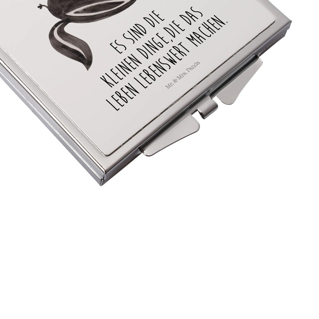 Handbag mirror skunk ball make-up mirror, mirror, handbag, silver, make up, square, Skunk, stinker, wisdom, skunk, wild animal, stinky, playful, predator