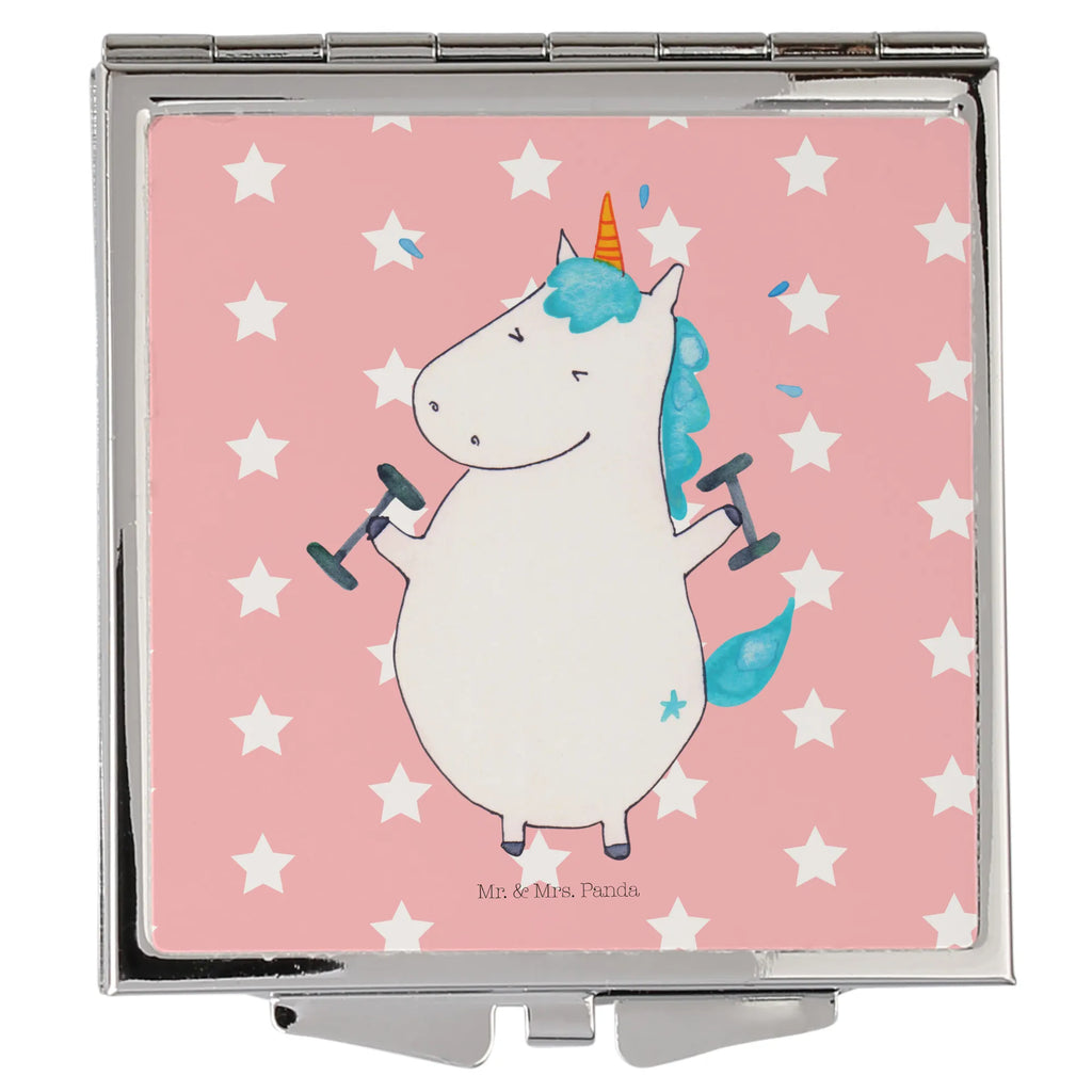 Handbag mirror unicorn fitness square, silver, make-up mirror, make up, mirror, handbag, unicorn, unicorns, Unicorn, Diet, English, Fitness, Gym, Dieting, Fitnessstudio, Sports, Sixpack, model, Unicorns