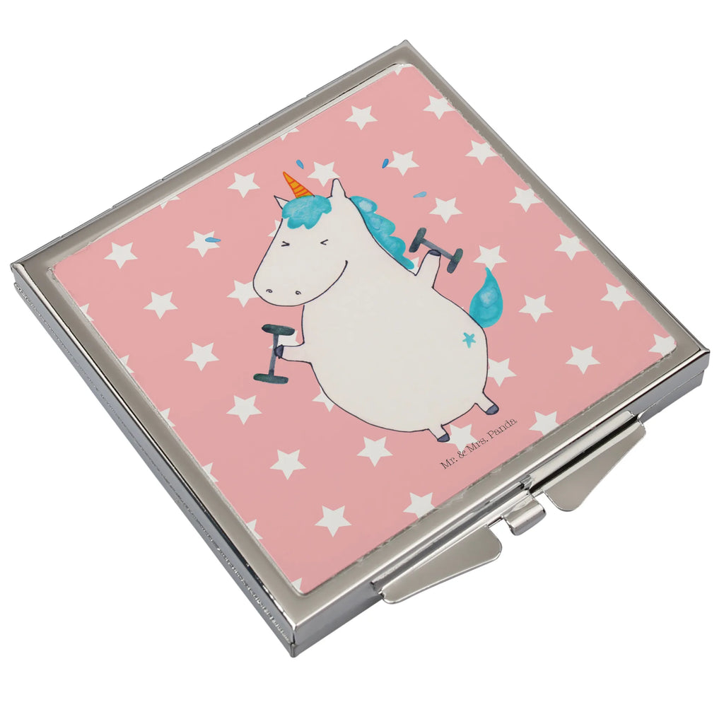 Handbag mirror unicorn fitness square, silver, make-up mirror, make up, mirror, handbag, unicorn, unicorns, Unicorn, Diet, English, Fitness, Gym, Dieting, Fitnessstudio, Sports, Sixpack, model, Unicorns