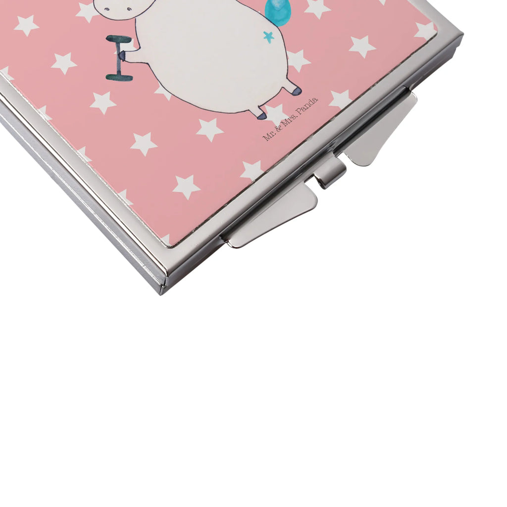 Handbag mirror unicorn fitness square, silver, make-up mirror, make up, mirror, handbag, unicorn, unicorns, Unicorn, Diet, English, Fitness, Gym, Dieting, Fitnessstudio, Sports, Sixpack, model, Unicorns