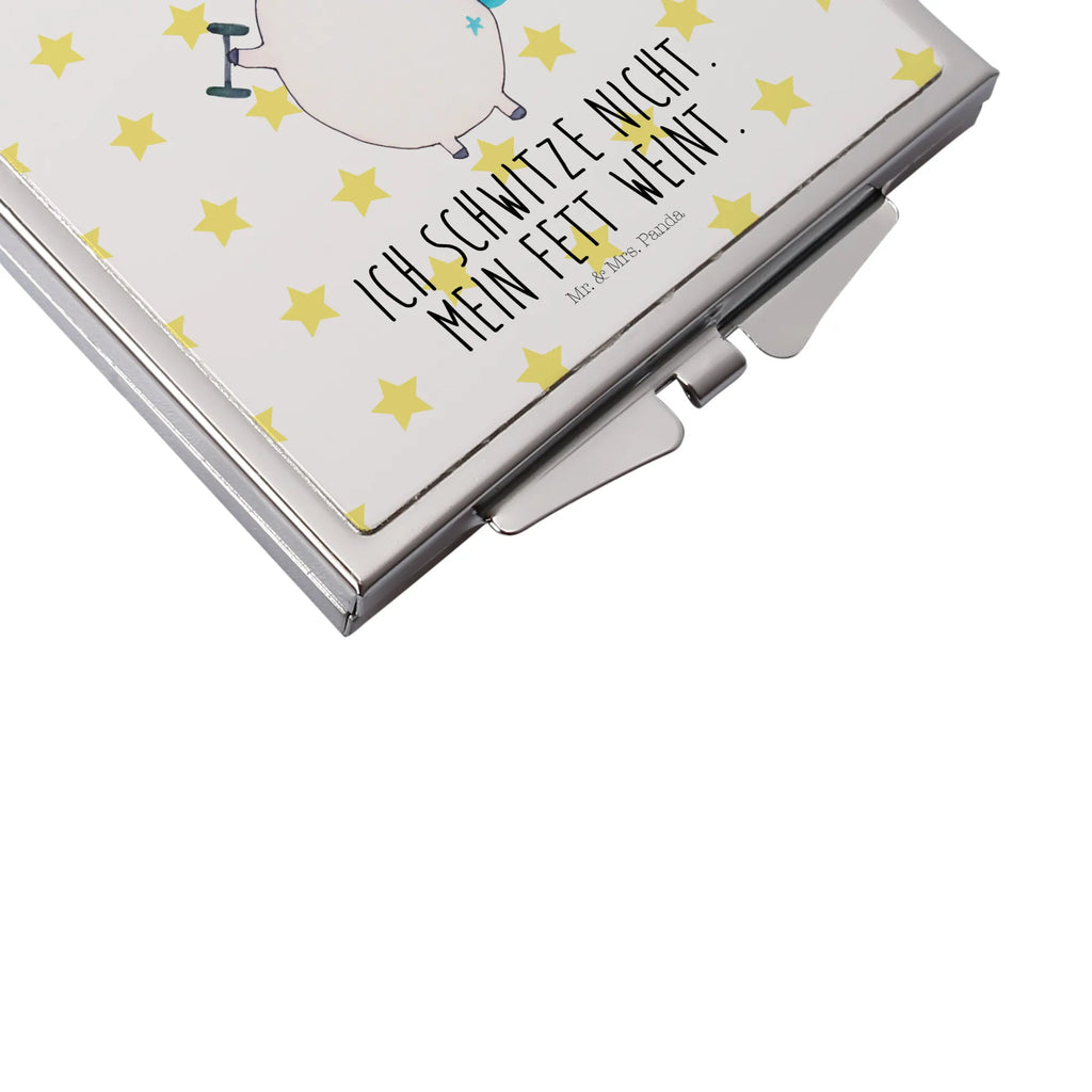 Handbag mirror unicorn fitness square, silver, make-up mirror, make up, mirror, handbag, unicorn, unicorns, Unicorn, Diet, English, Fitness, Gym, Dieting, Fitnessstudio, Sports, Sixpack, model, Unicorns