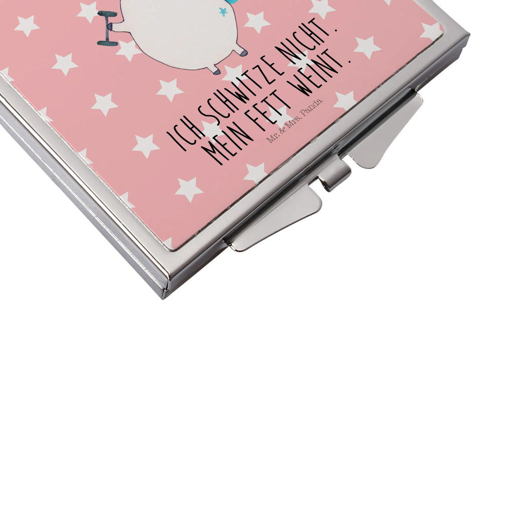 Handbag mirror unicorn fitness square, silver, make-up mirror, make up, mirror, handbag, unicorn, unicorns, Unicorn, Diet, English, Fitness, Gym, Dieting, Fitnessstudio, Sports, Sixpack, model, Unicorns