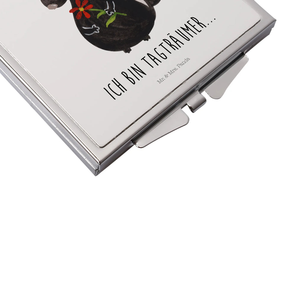 Handbag mirror skunk flower make-up mirror, square, handbag, make up, mirror, silver, Skunk, dreamy, wild animal, stinker, daydreamer, dreams, predator, skunk, stink