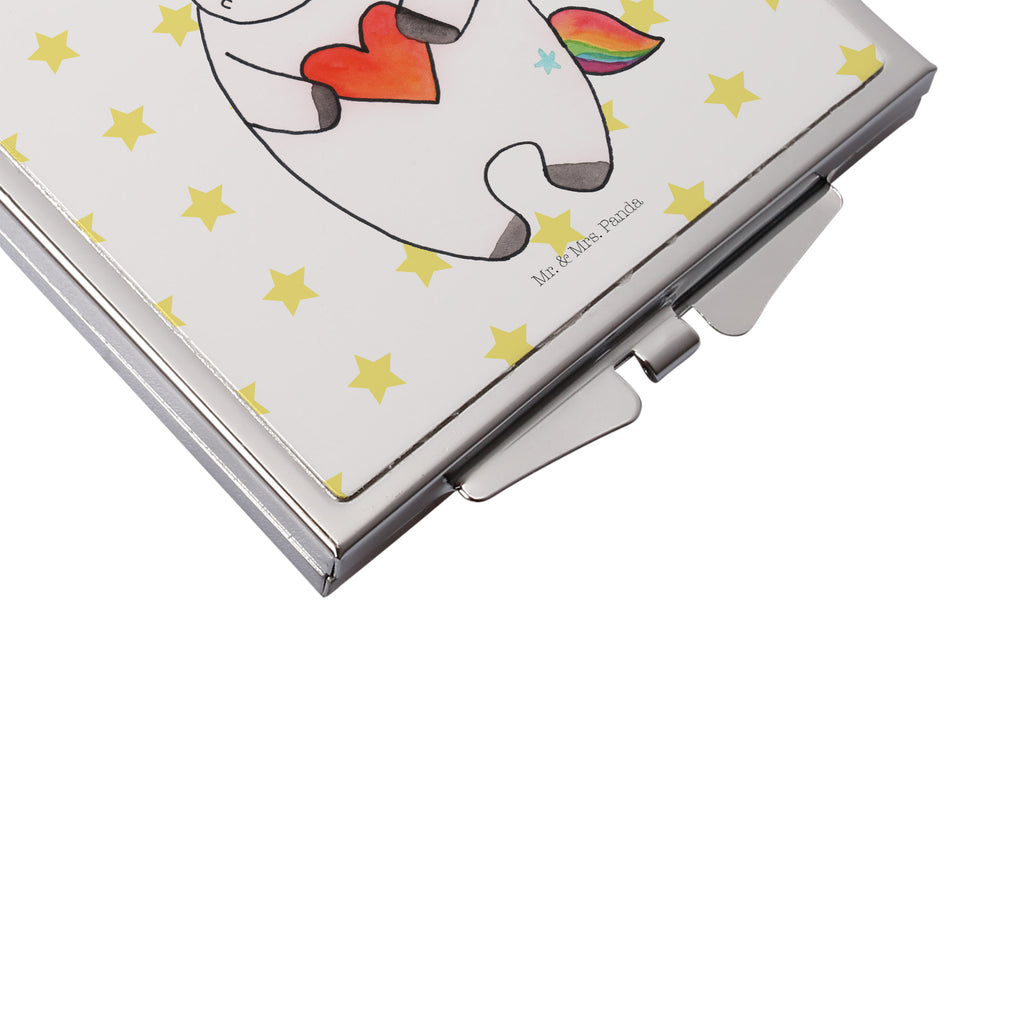 Kwadratowe lusterko do torebki Jednorożec serce Jednorożec, jednorożce, dekoracje jednorożca, jednorożec