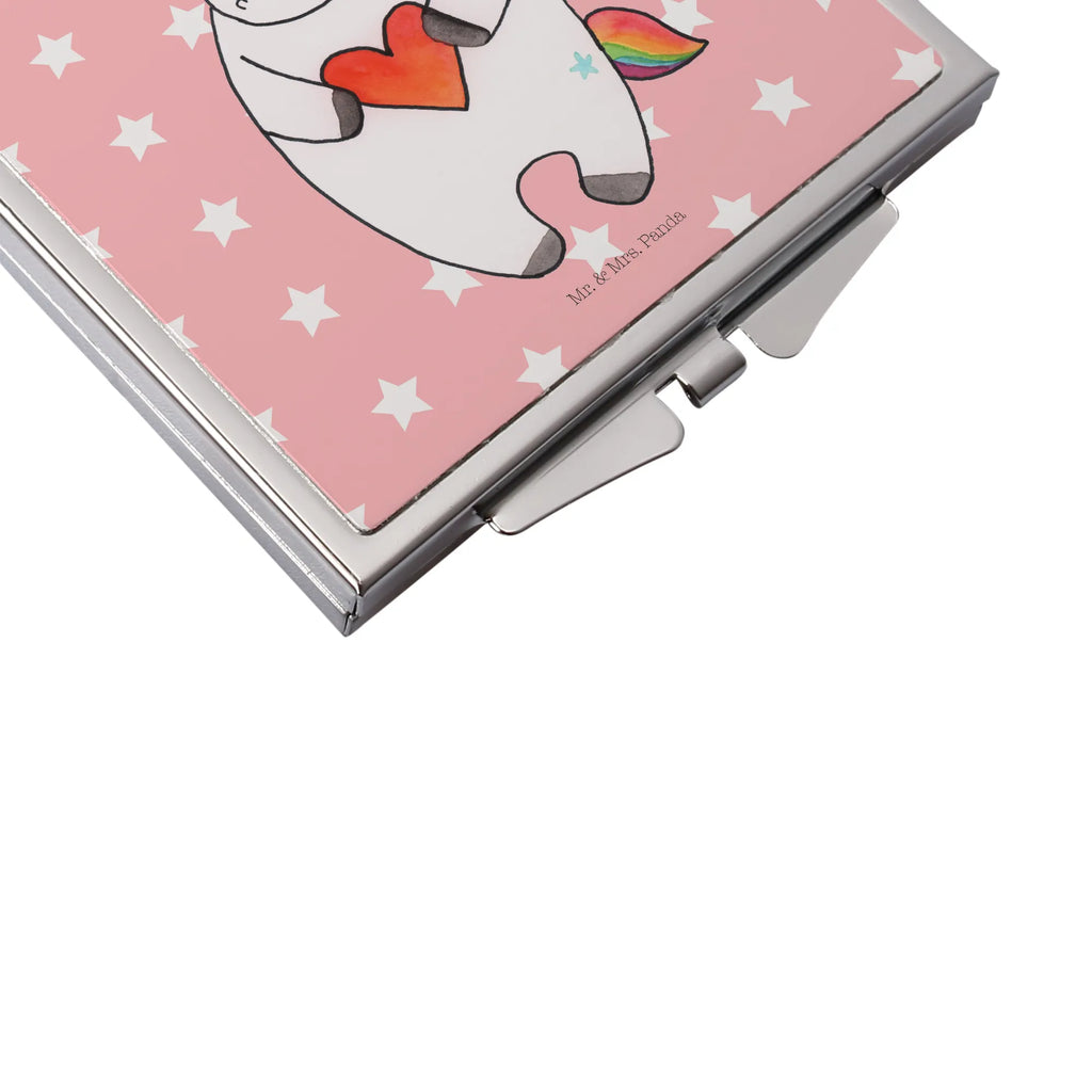 Kwadratowe lusterko do torebki Jednorożec serce Jednorożec, jednorożce, dekoracje jednorożca, jednorożec