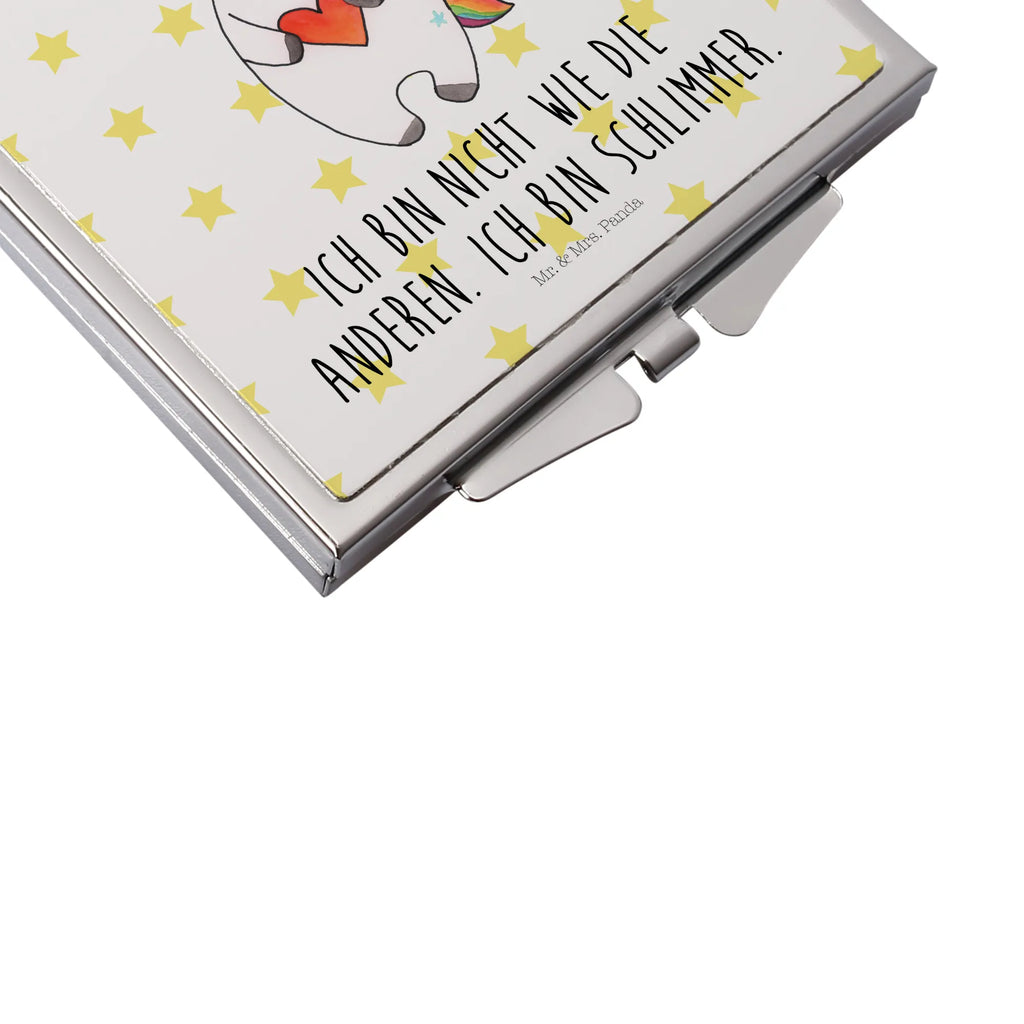 Kwadratowe lusterko do torebki Jednorożec serce Jednorożec, jednorożce, dekoracje jednorożca, jednorożec