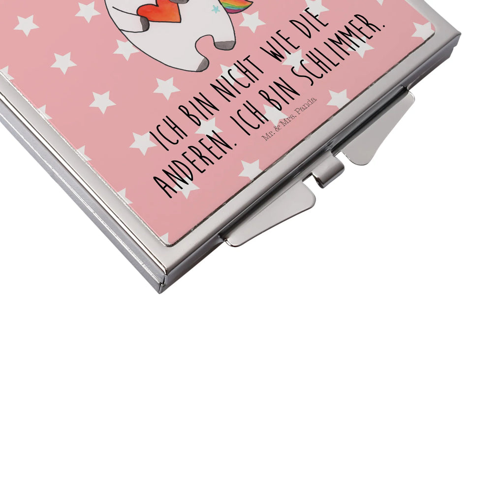 Kwadratowe lusterko do torebki Jednorożec serce Jednorożec, jednorożce, dekoracje jednorożca, jednorożec