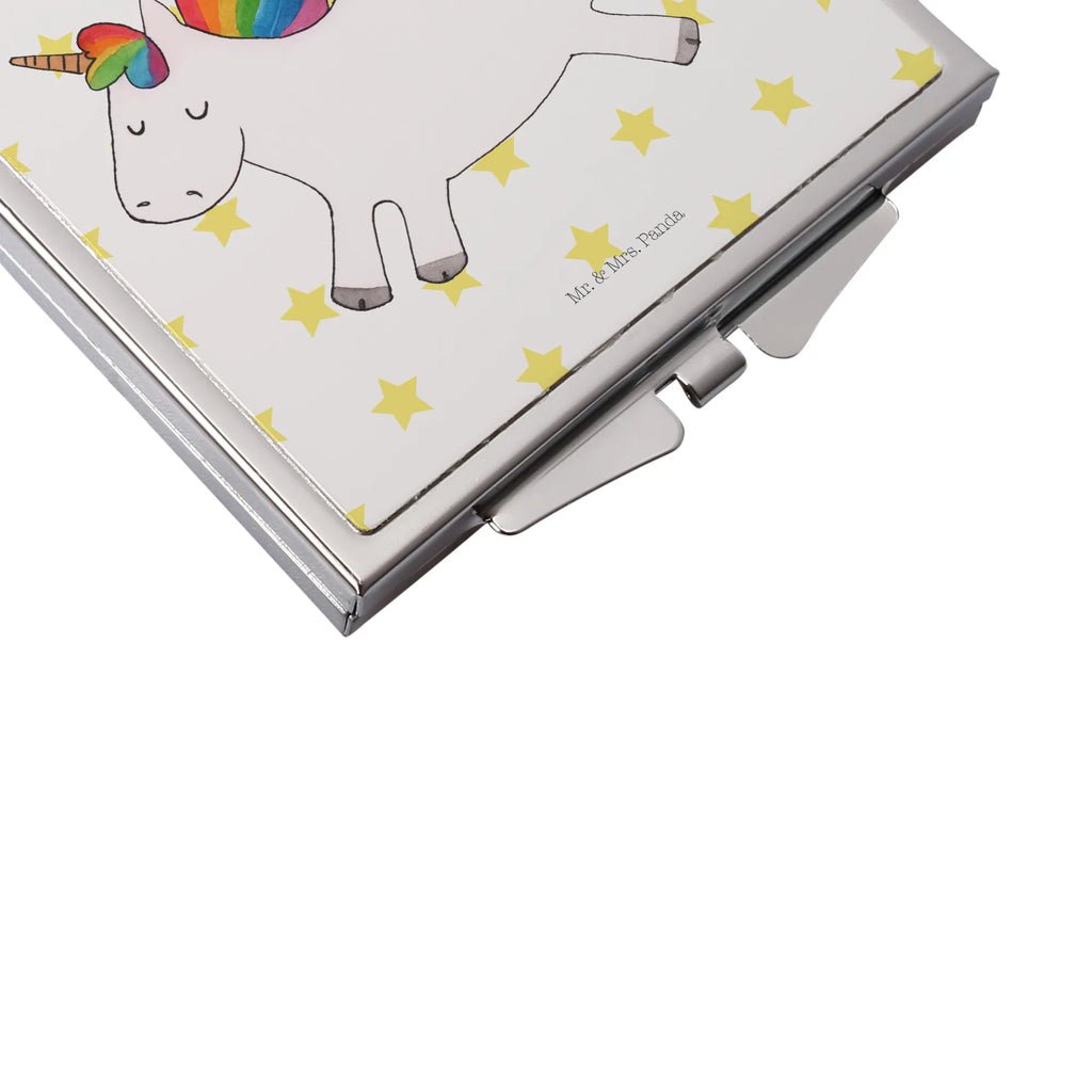 Kwadratowe lusterko do torebki Jednorożec Szczęśliwy Jednorożec, jednorożce, dekoracje jednorożca, jednorożec