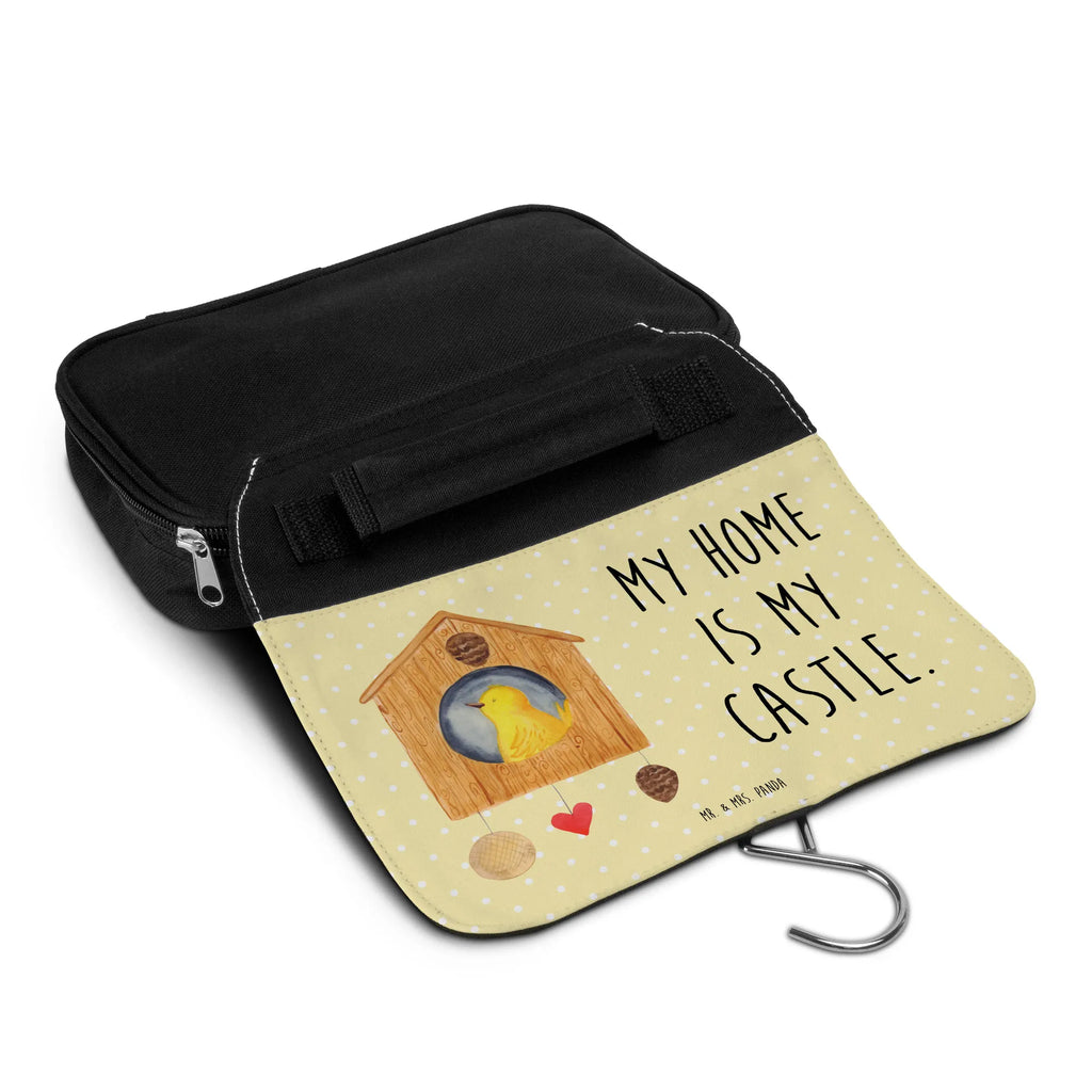 Wash bag Bird House Cosmetic bag, Wash bag, To hang up, Toilet bag, Ladies, Gentlemen, small animals, cute, funny, cute animal motives, hand drawn, small world, funny sayings, good mood, happy, gifts, gift ideas, special gifts, animal lover, card, Bird, nest, birdhouse, castle, home sweet home, family, house, home, apartment, birds, our house, favorite place