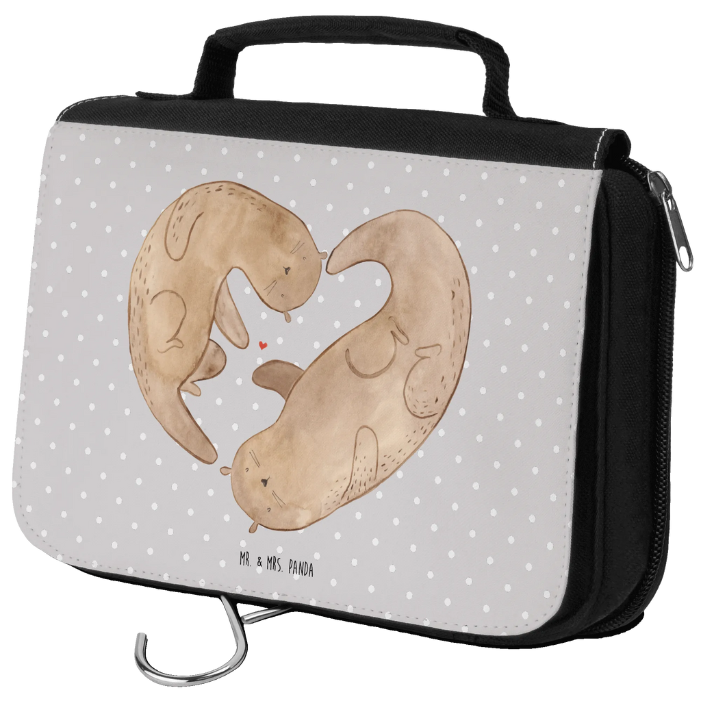 Kosmetyczka wydra serce hygienebeutel, Toilettentasche, badtasche, Kosmetiktasche, Kulturbeutel, Waschbeutel, Schminktasche, Kulturbeutel Waschbar, Schminkbeutel, Necessaire, Kulturtasche, beautycase, Waschtasche, Reisebeutel, hygienetasche, Otter, Fischotter, Seeotter, Hochzeitstag, Liebe, Love You, Liebesgeschenk, Liebesbeweis, Jahrestag, Herz, Verlobung, Gemeinsames Leben, Bessere Hälfte
