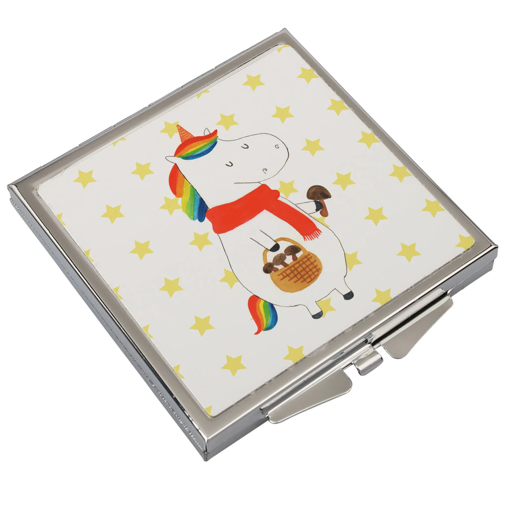 Handbag mirror unicorn Mushroom mirror, silver, handbag, make-up mirror, square, make up, unicorn, unicorns, Unicorn, Unicorns, Mushroom Collectors, Motivation, Love Causes, Mushrooms, Sayings