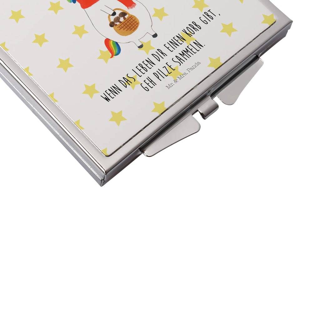 Handbag mirror unicorn Mushroom mirror, silver, handbag, make-up mirror, square, make up, unicorn, unicorns, Unicorn, Unicorns, Mushroom Collectors, Motivation, Love Causes, Mushrooms, Sayings