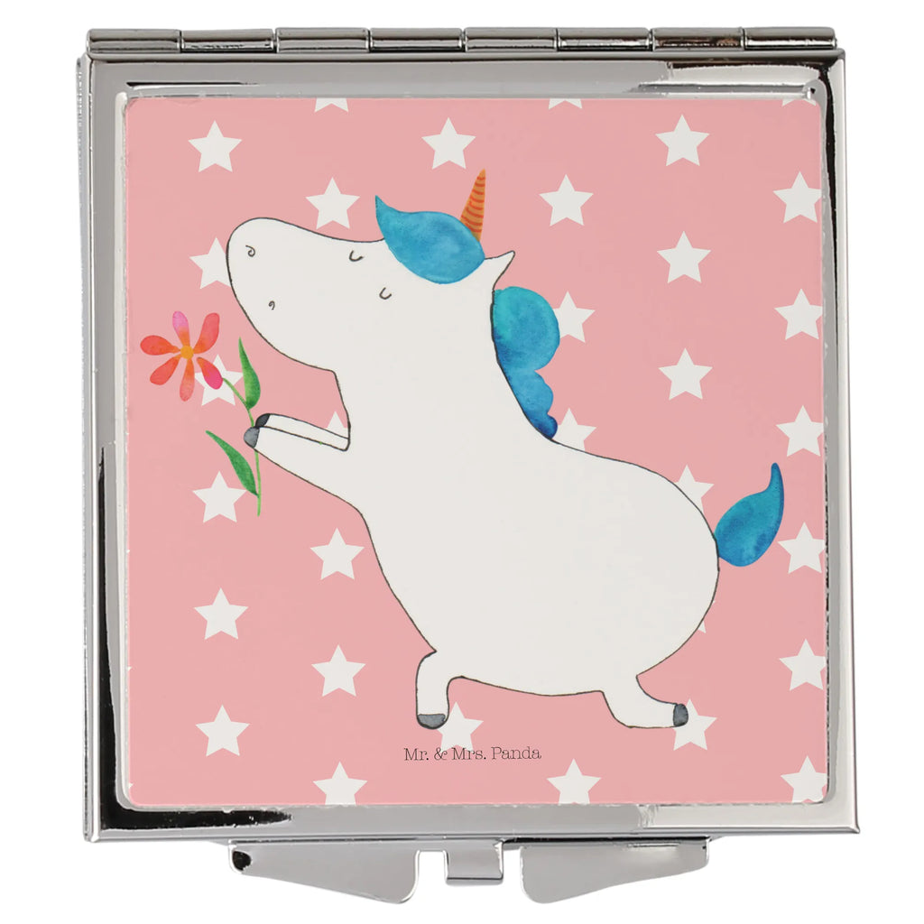 Handbag mirror unicorn flower make up, handbag, make-up mirror, mirror, silver, square, unicorn, unicorns, couple, love, marriage application, proof of love, partner, flower, engagement, request