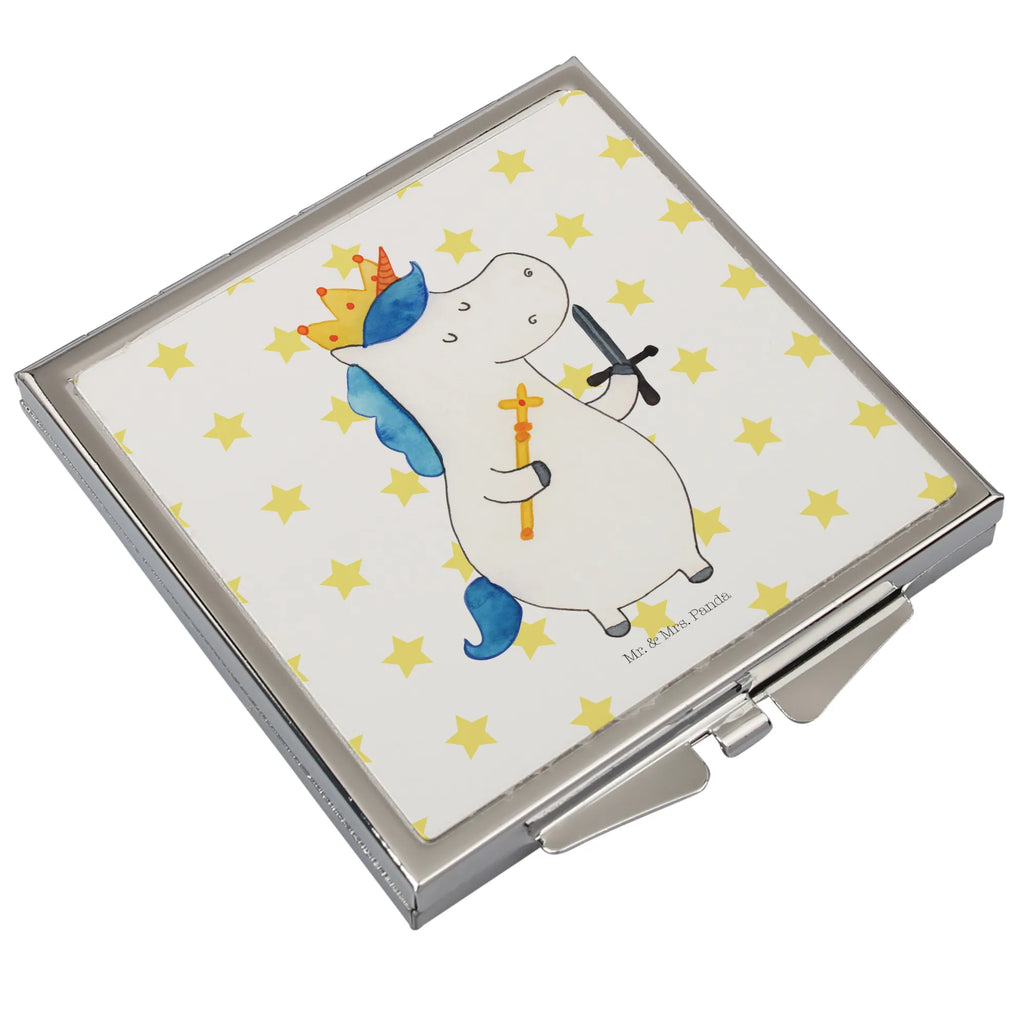 Kwadratowe lusterko do torebki jednorożec Król z mieczem Jednorożec, jednorożce, dekoracje jednorożca, jednorożec