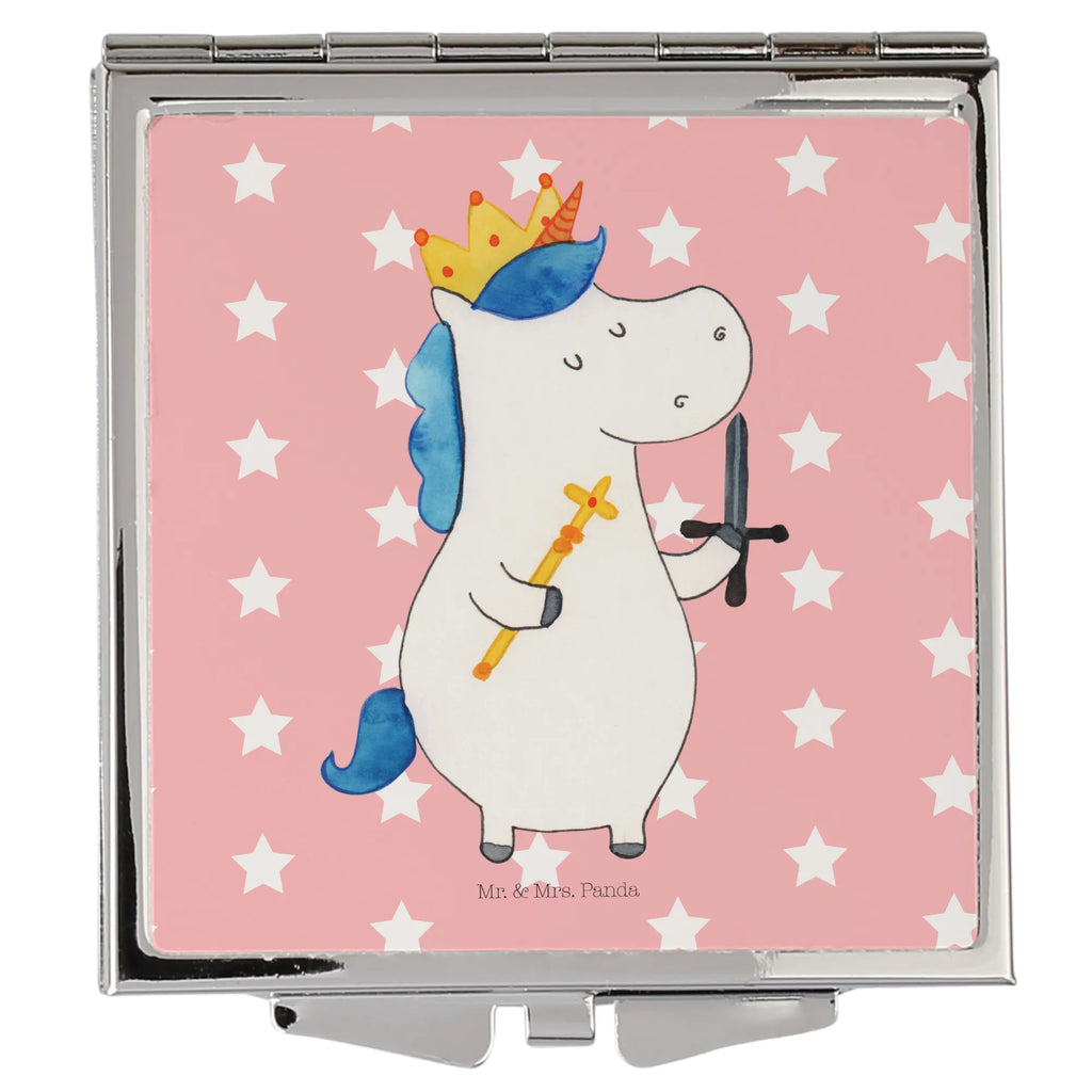 Kwadratowe lusterko do torebki jednorożec Król z mieczem Jednorożec, jednorożce, dekoracje jednorożca, jednorożec