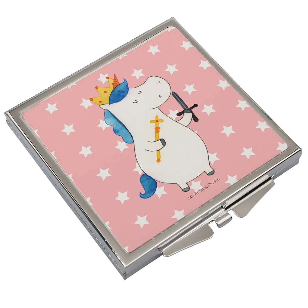 Kwadratowe lusterko do torebki jednorożec Król z mieczem Jednorożec, jednorożce, dekoracje jednorożca, jednorożec