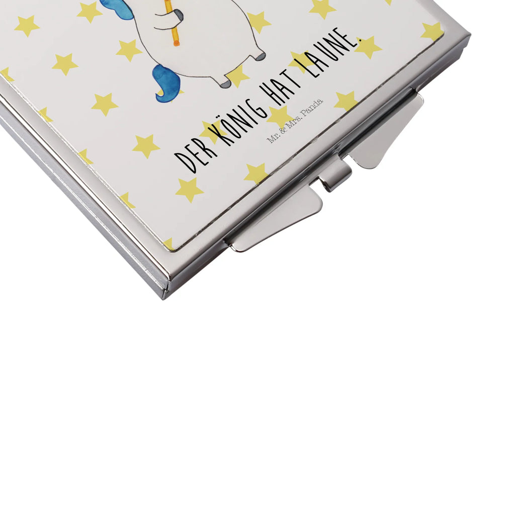 Kwadratowe lusterko do torebki jednorożec Król z mieczem Jednorożec, jednorożce, dekoracje jednorożca, jednorożec