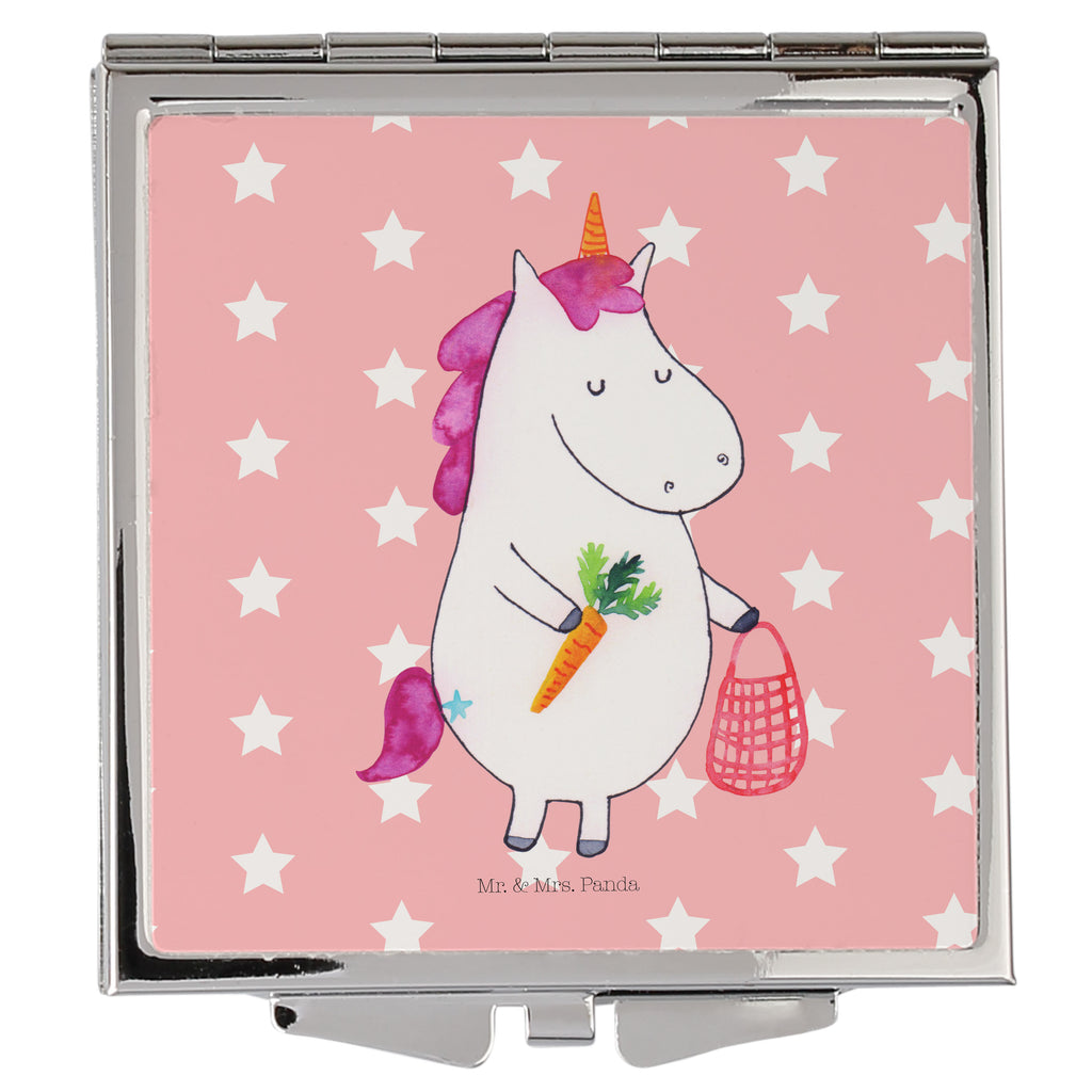 Kwadratowe lusterko do torebki Jednorożec Wegański Jednorożec, jednorożce, dekoracje jednorożca, jednorożec