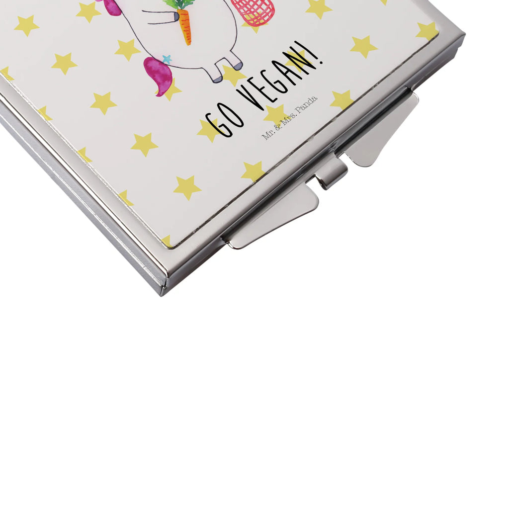 Kwadratowe lusterko do torebki Jednorożec Wegański Jednorożec, jednorożce, dekoracje jednorożca, jednorożec