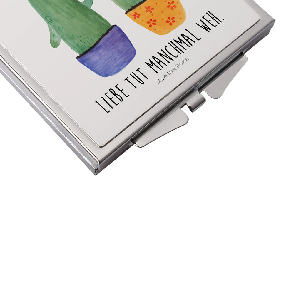 Handbag mirror cactus Love silver, make-up mirror, mirror, make up, handbag, square, cactus, cactuses, plants, cactus plant, small green cactus, love, reconciliation, couple, separation, quarrel, love message, engagement, wedding, friendship, proof of love, cactus love