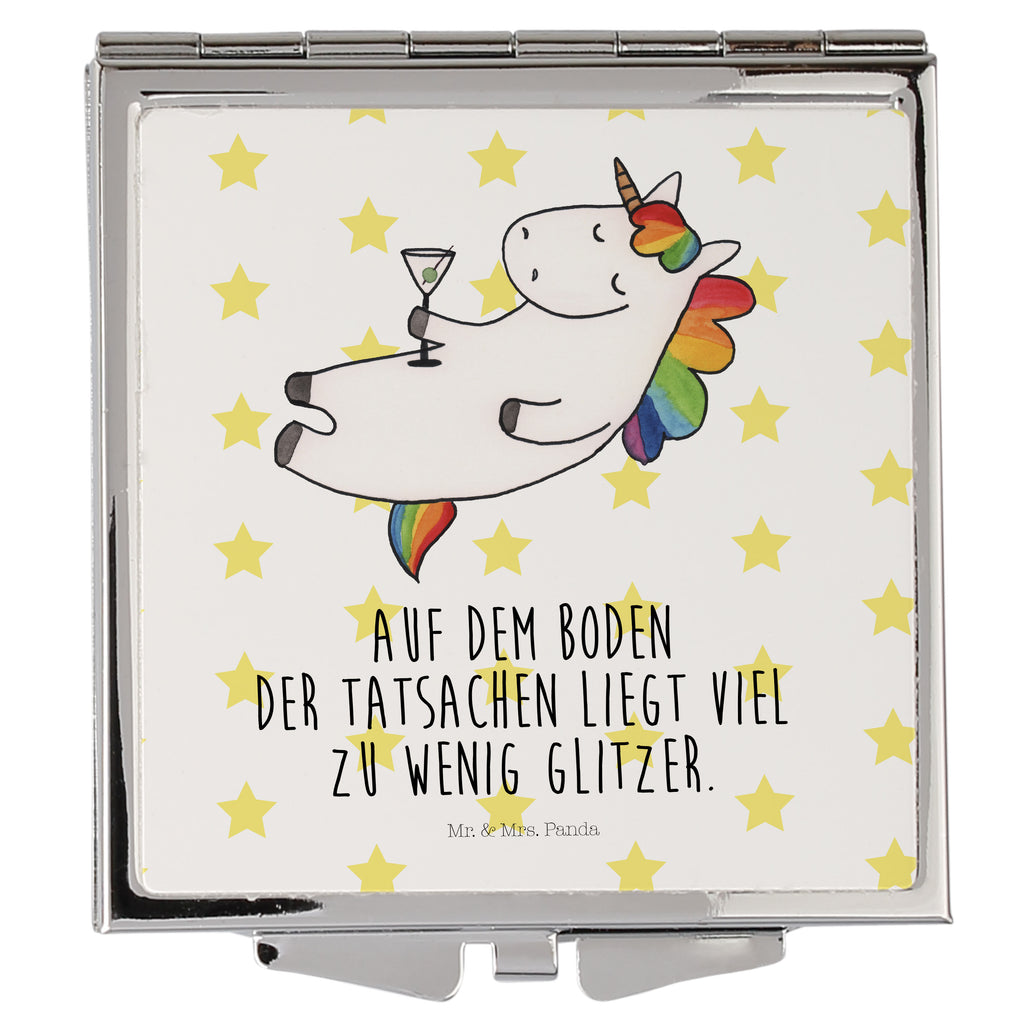 Handbag mirror unicorn cocktail mirror, make-up mirror, handbag, make up, silver, square, unicorn, unicorns, birthday, girlfriend present, party, fun, rum, caipirinha, champagne, girlfriend gift, celebrating