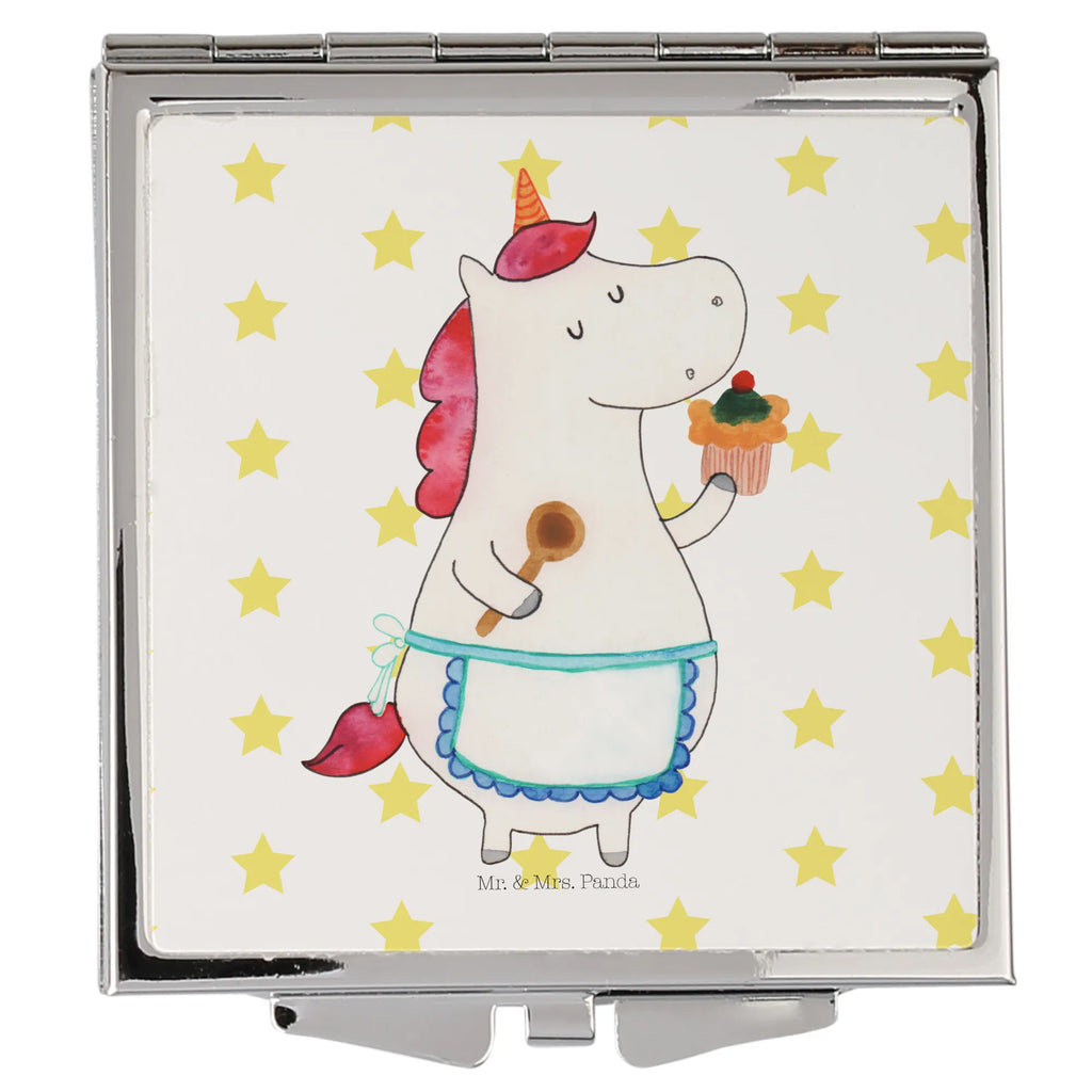 Handbag mirror unicorn Kitchen mirror, silver, make up, square, handbag, make-up mirror, unicorn, unicorns, Unicorn, cook, Baker gift, dreaming, baker present, pie, hobby cook, muffin, motivation, dreamer, bake, cake