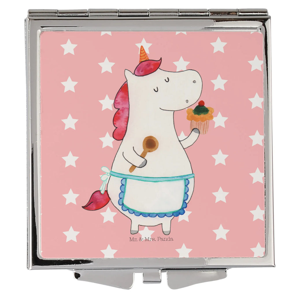 Handbag mirror unicorn Kitchen mirror, silver, make up, square, handbag, make-up mirror, unicorn, unicorns, Unicorn, cook, Baker gift, dreaming, baker present, pie, hobby cook, muffin, motivation, dreamer, bake, cake