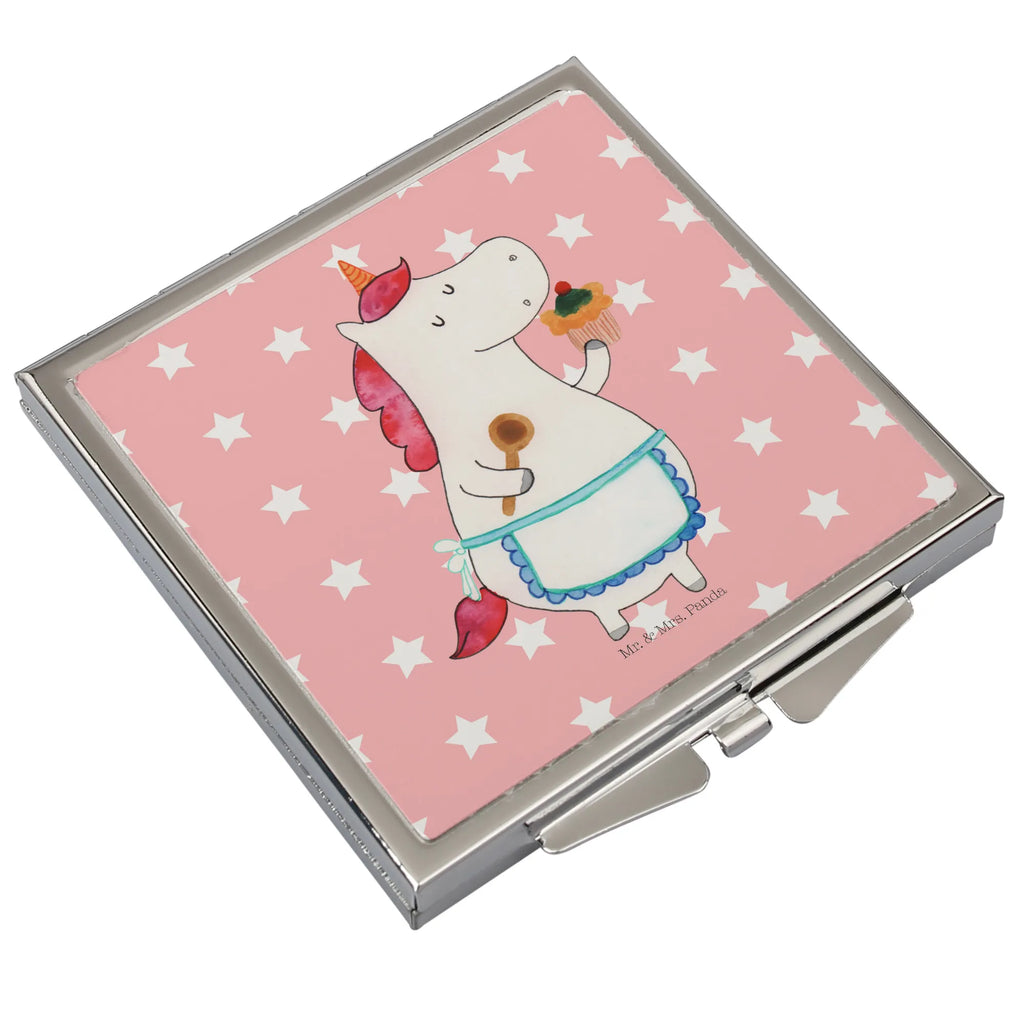 Handbag mirror unicorn Kitchen mirror, silver, make up, square, handbag, make-up mirror, unicorn, unicorns, Unicorn, cook, Baker gift, dreaming, baker present, pie, hobby cook, muffin, motivation, dreamer, bake, cake
