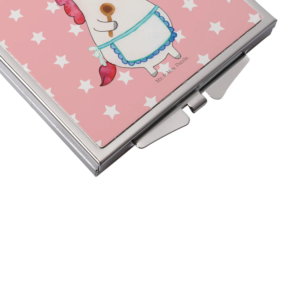Handbag mirror unicorn Kitchen mirror, silver, make up, square, handbag, make-up mirror, unicorn, unicorns, Unicorn, cook, Baker gift, dreaming, baker present, pie, hobby cook, muffin, motivation, dreamer, bake, cake
