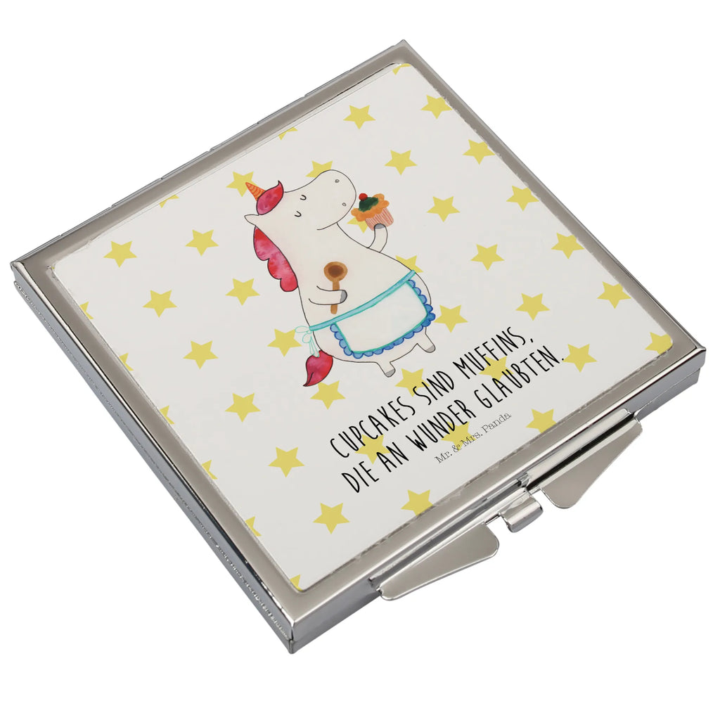 Handbag mirror unicorn Kitchen mirror, silver, make up, square, handbag, make-up mirror, unicorn, unicorns, Unicorn, cook, Baker gift, dreaming, baker present, pie, hobby cook, muffin, motivation, dreamer, bake, cake