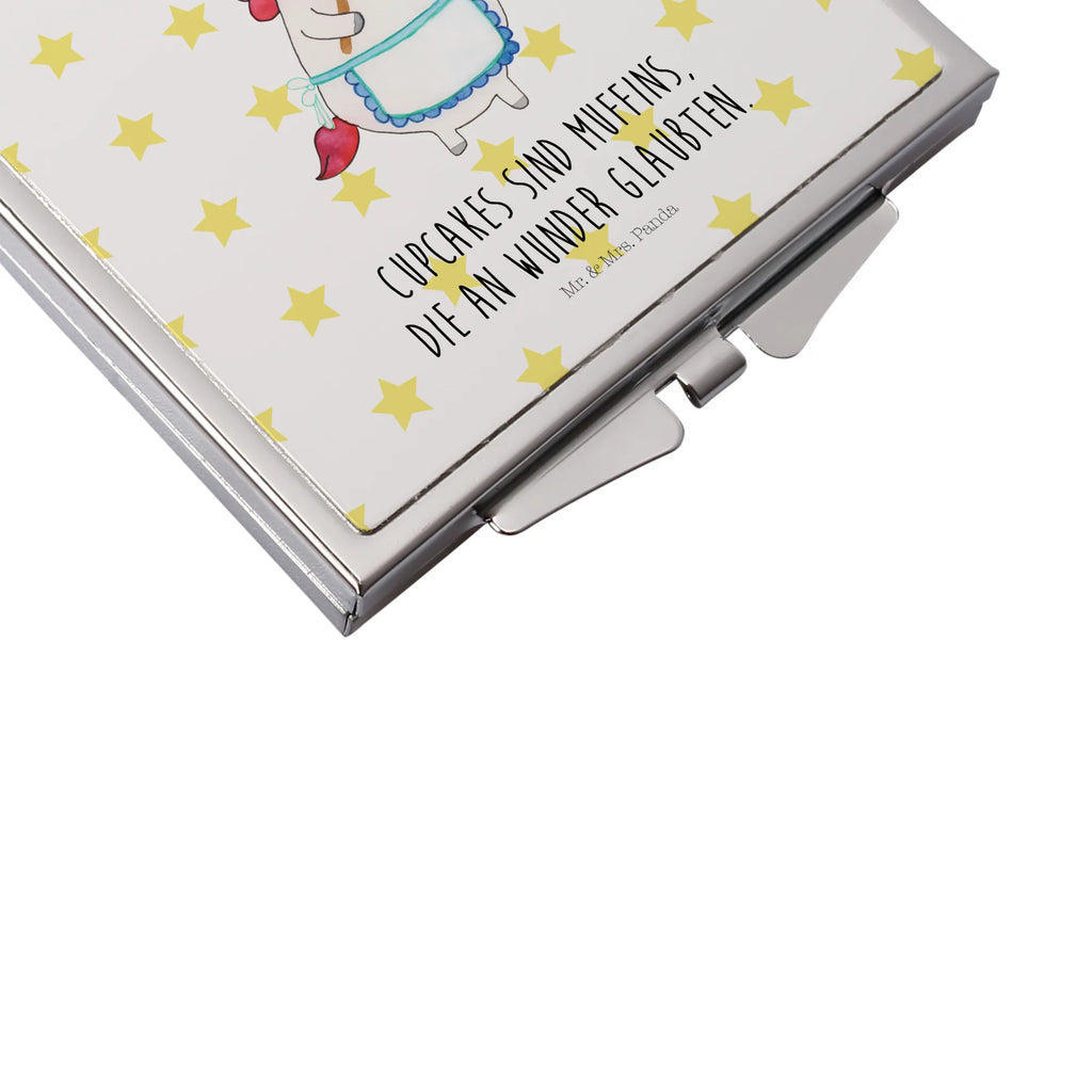 Handbag mirror unicorn Kitchen mirror, silver, make up, square, handbag, make-up mirror, unicorn, unicorns, Unicorn, cook, Baker gift, dreaming, baker present, pie, hobby cook, muffin, motivation, dreamer, bake, cake